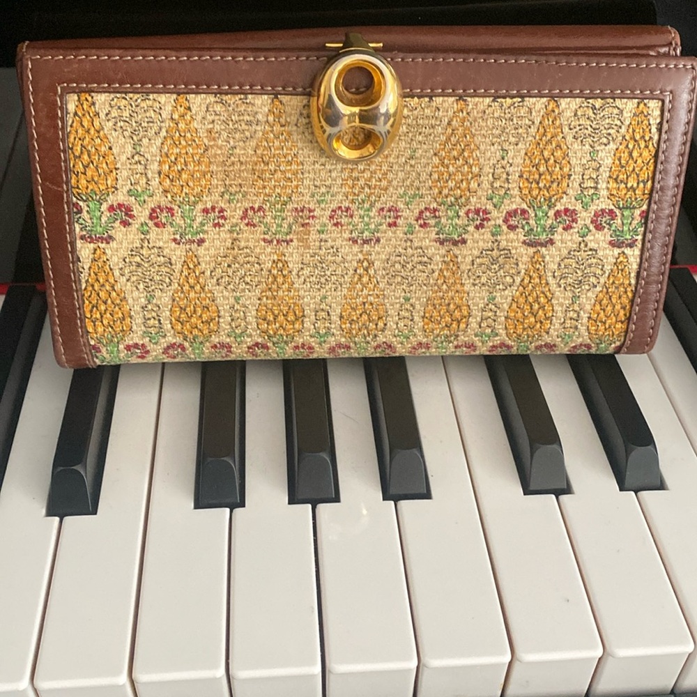 Gucci Pineapple Canvas and Leather Wallet